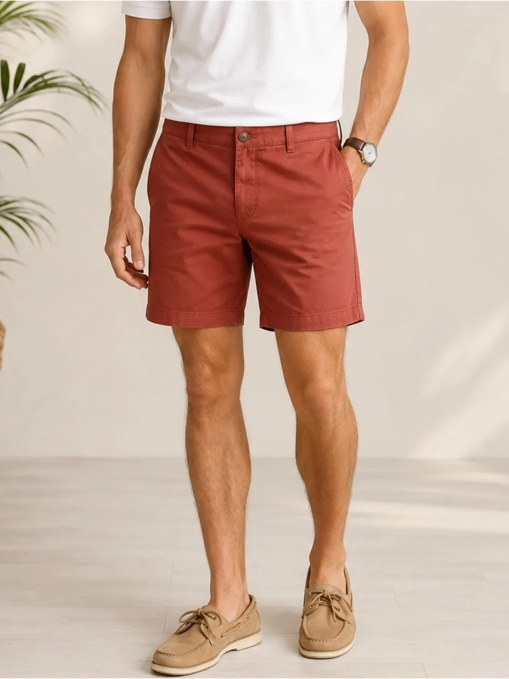 NWT J Crew Chino Shorts Mens 35 Rust Red 9” Inseam Preppy Classic Golf Cotton